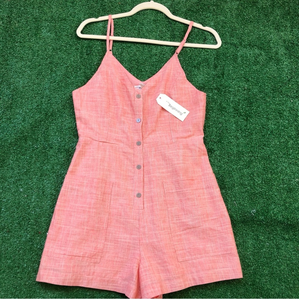 In The Begining Spaghetti Strap Cotton Romper Size S - Picture 4 of 6